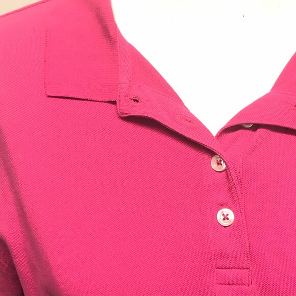 Land's End Pink Polo 4 button - Picture 2 of 4